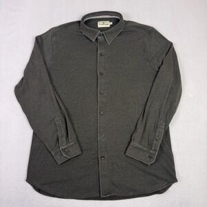 The Normal Brand Mens XL Gray Puremeso Long Sleeve Button Down Shirt Jersey Knit